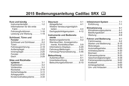 2015-2017 Cadillac SRX Owner's Manual | German