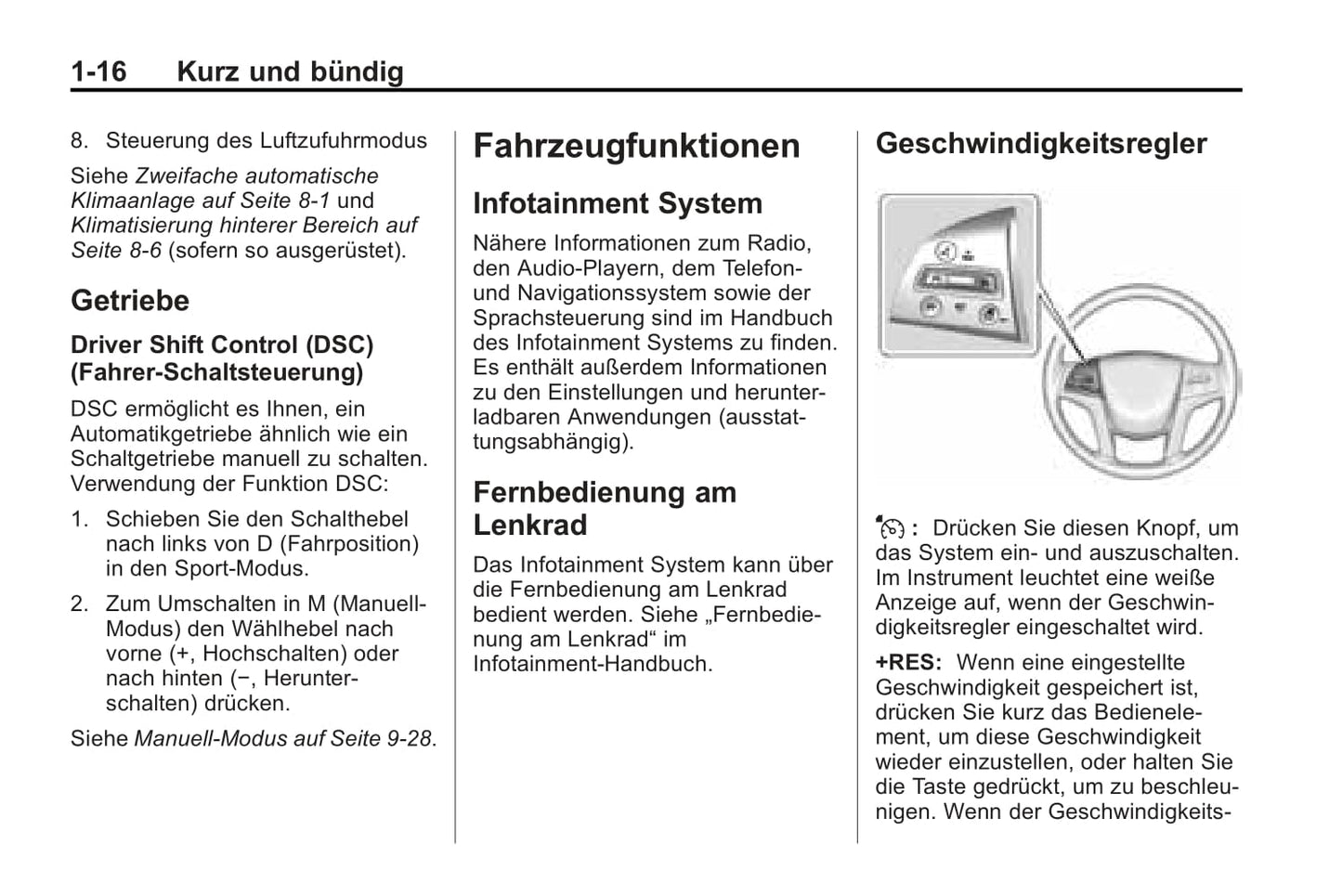 2015-2017 Cadillac SRX Owner's Manual | German