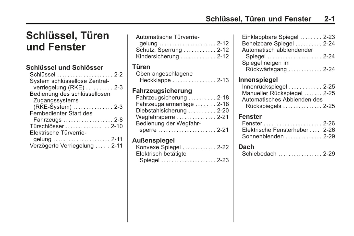 2015-2017 Cadillac SRX Owner's Manual | German