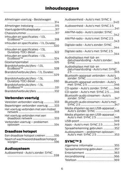 2020 Ford Fiesta Bedienungsanleitung | Niederländisch