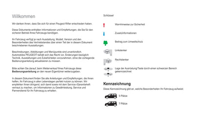 2018-2019 Peugeot Rifter Bedienungsanleitung | Deutsch