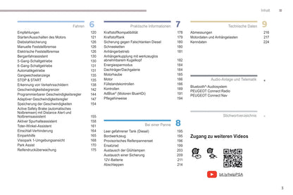 2018-2019 Peugeot Rifter Bedienungsanleitung | Deutsch