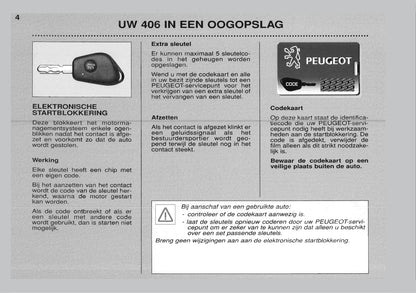 1999-2001 Peugeot 406 Owner's Manual | Dutch