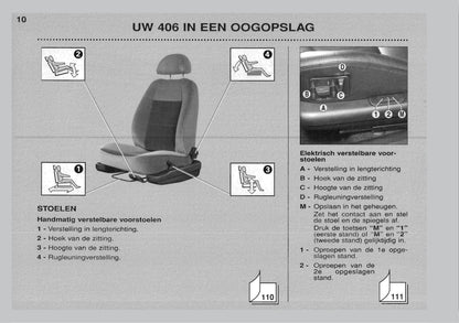 1999-2001 Peugeot 406 Owner's Manual | Dutch