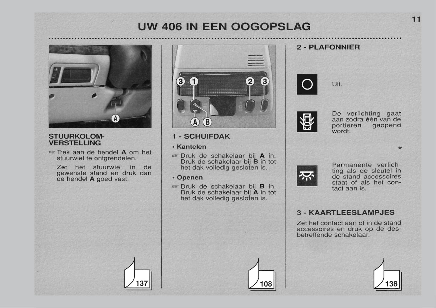 1999-2001 Peugeot 406 Owner's Manual | Dutch