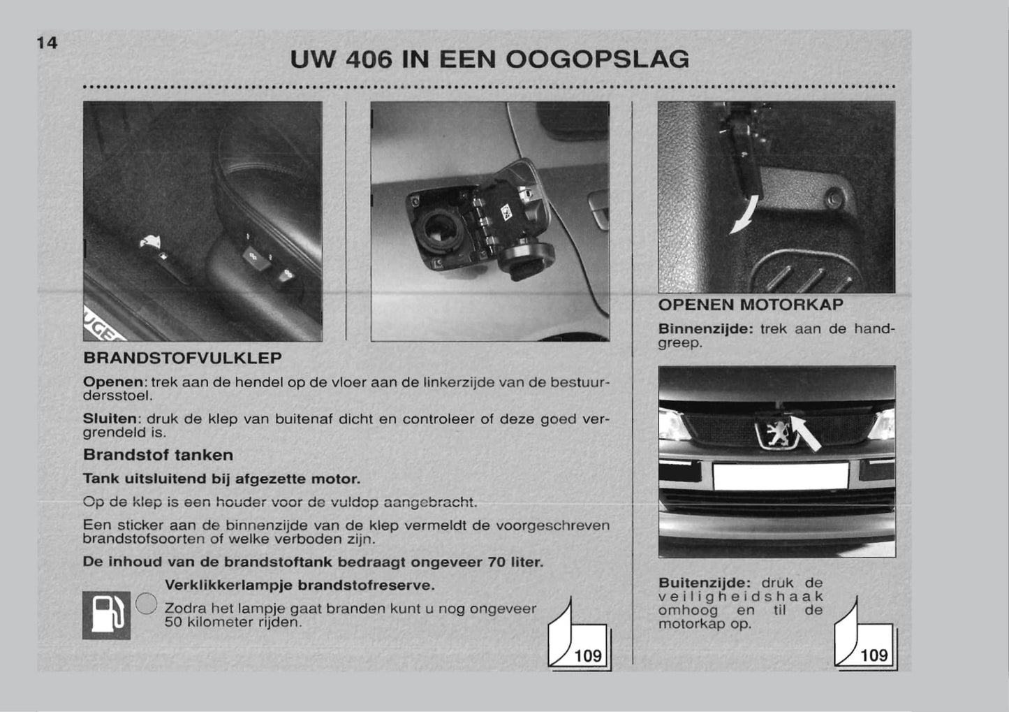 1999-2001 Peugeot 406 Owner's Manual | Dutch