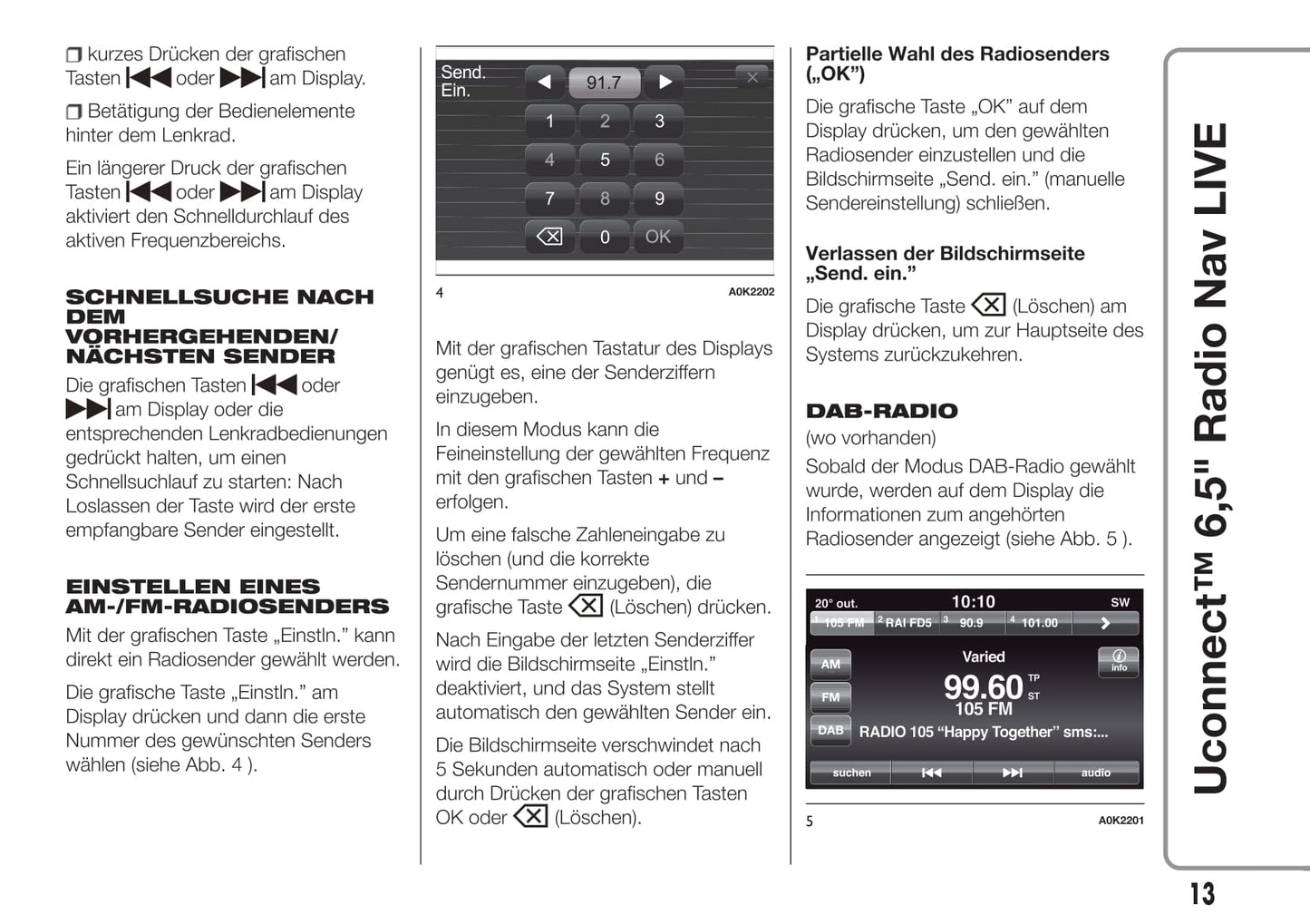 Jeep Renegade Uconnect 6.5 Radio Nav Live  Bedienungsanleitung 2016 - 2018