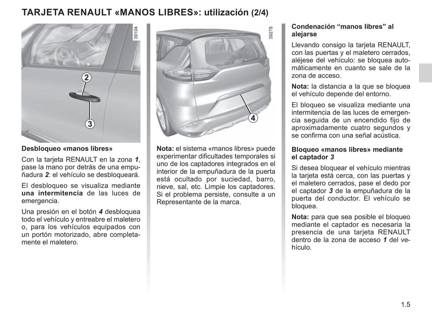 2015-2020 Renault Espace Manuel du propriétaire | Espagnol