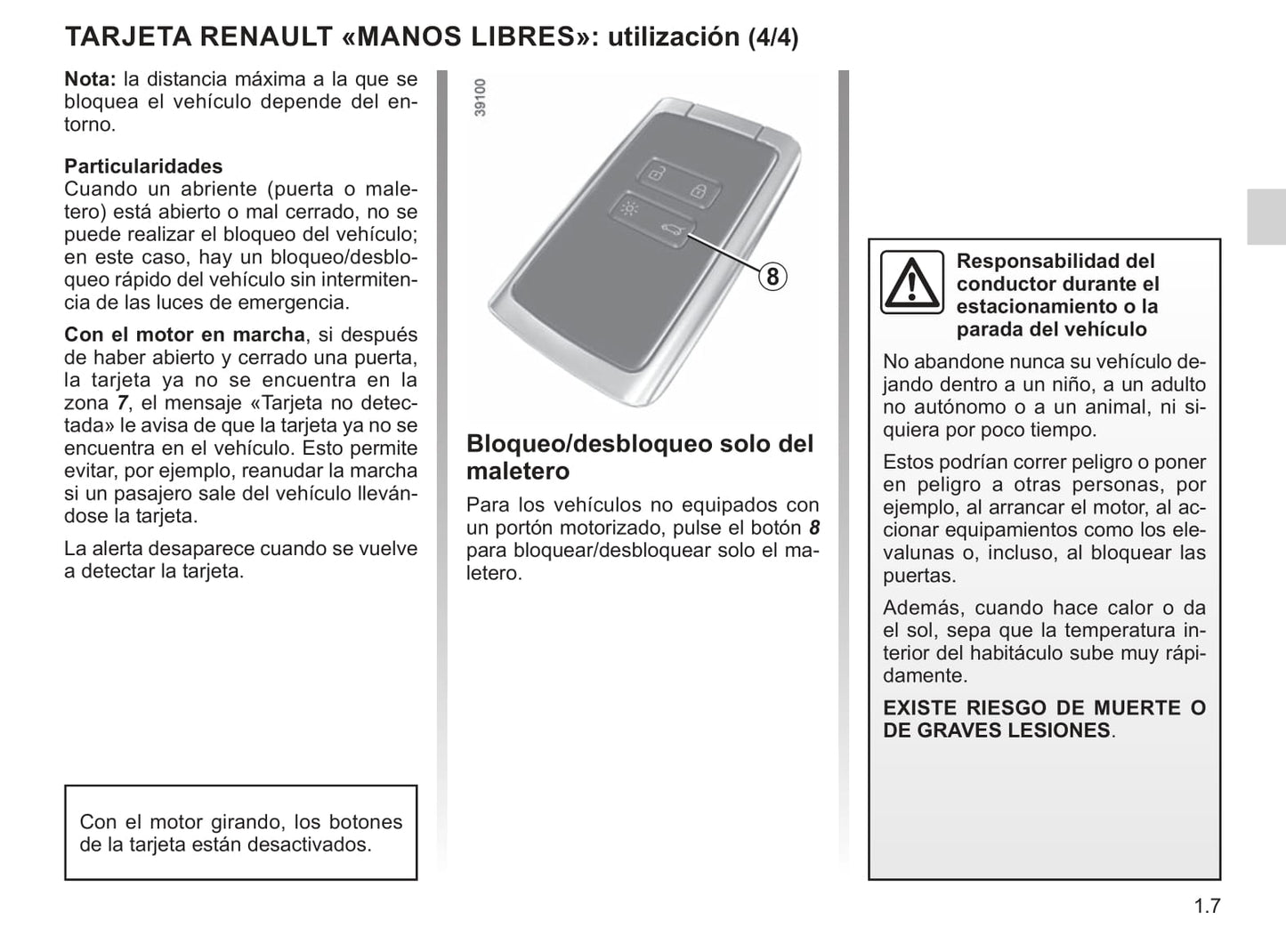 2015-2020 Renault Espace Manuel du propriétaire | Espagnol