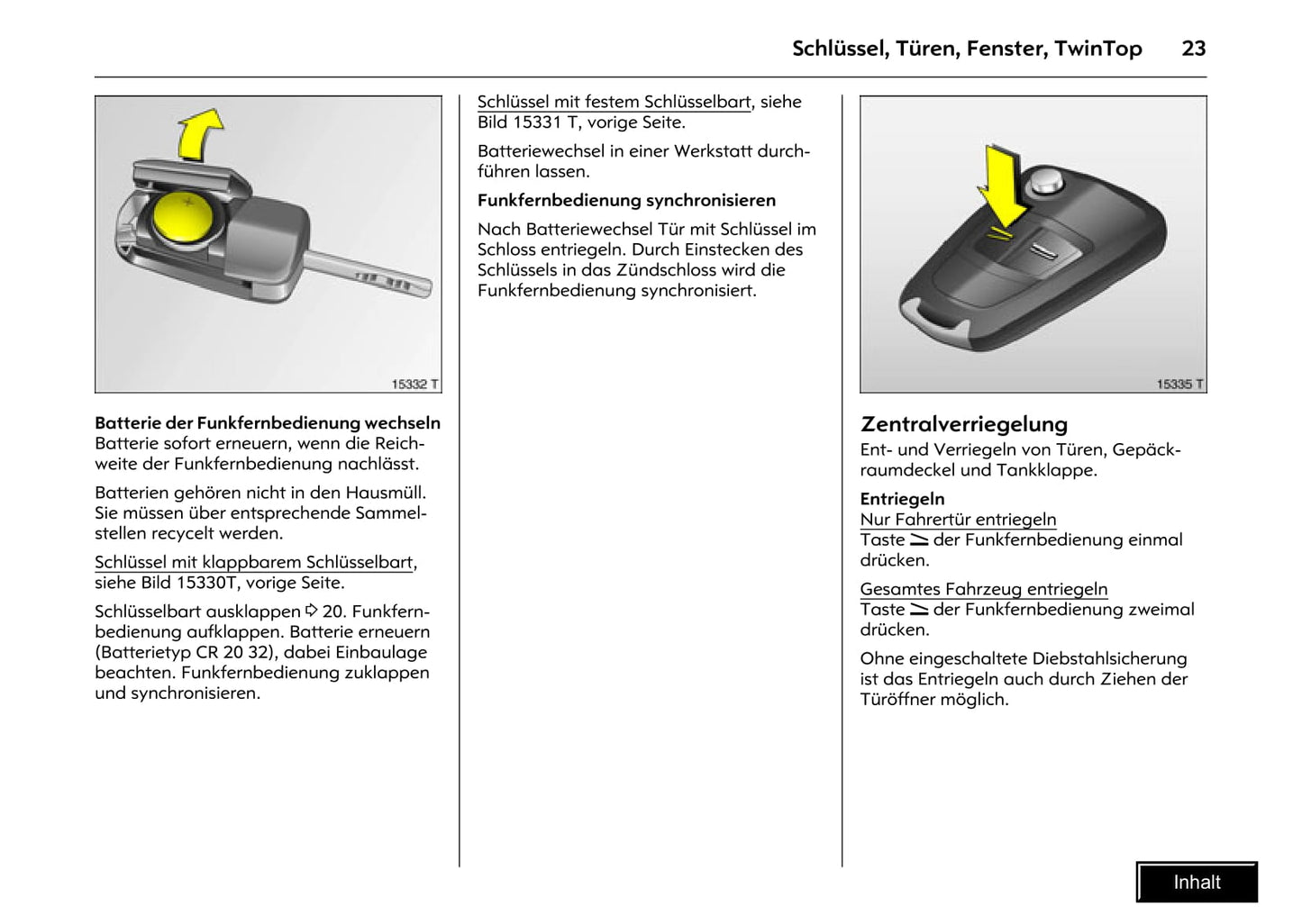 2008-2010 Opel Tigra Twin Top Owner's Manual | German