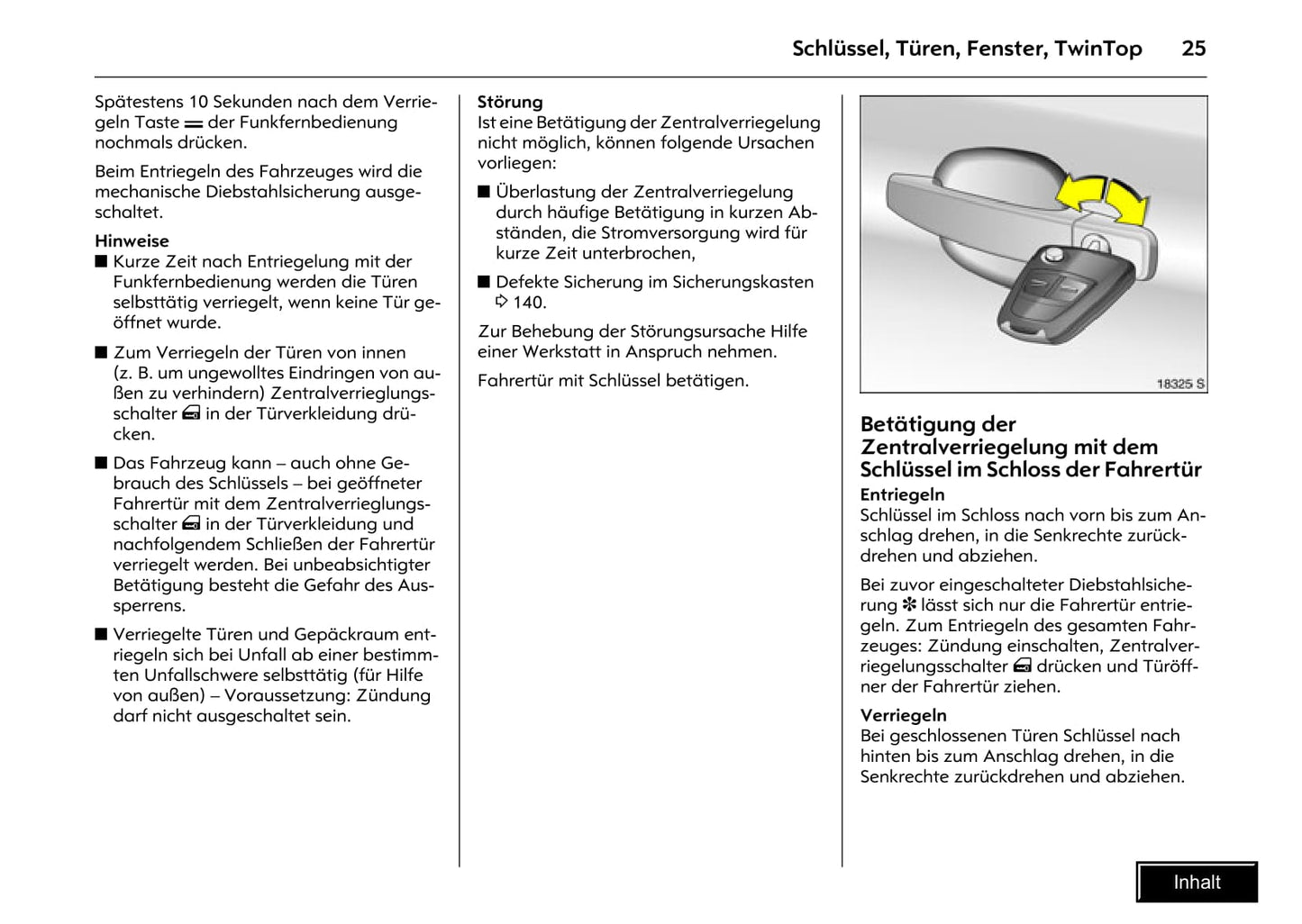 2008-2010 Opel Tigra Twin Top Owner's Manual | German