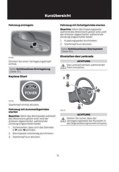 2012 Ford Fiesta Manuel du propriétaire | Allemand