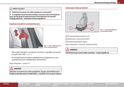 2009-2010 Skoda Roomster Owner's Manual | Polish