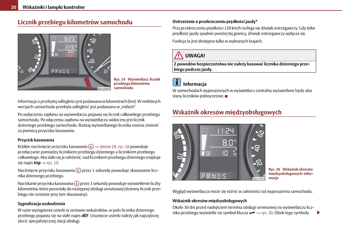 2009-2010 Skoda Roomster Owner's Manual | Polish