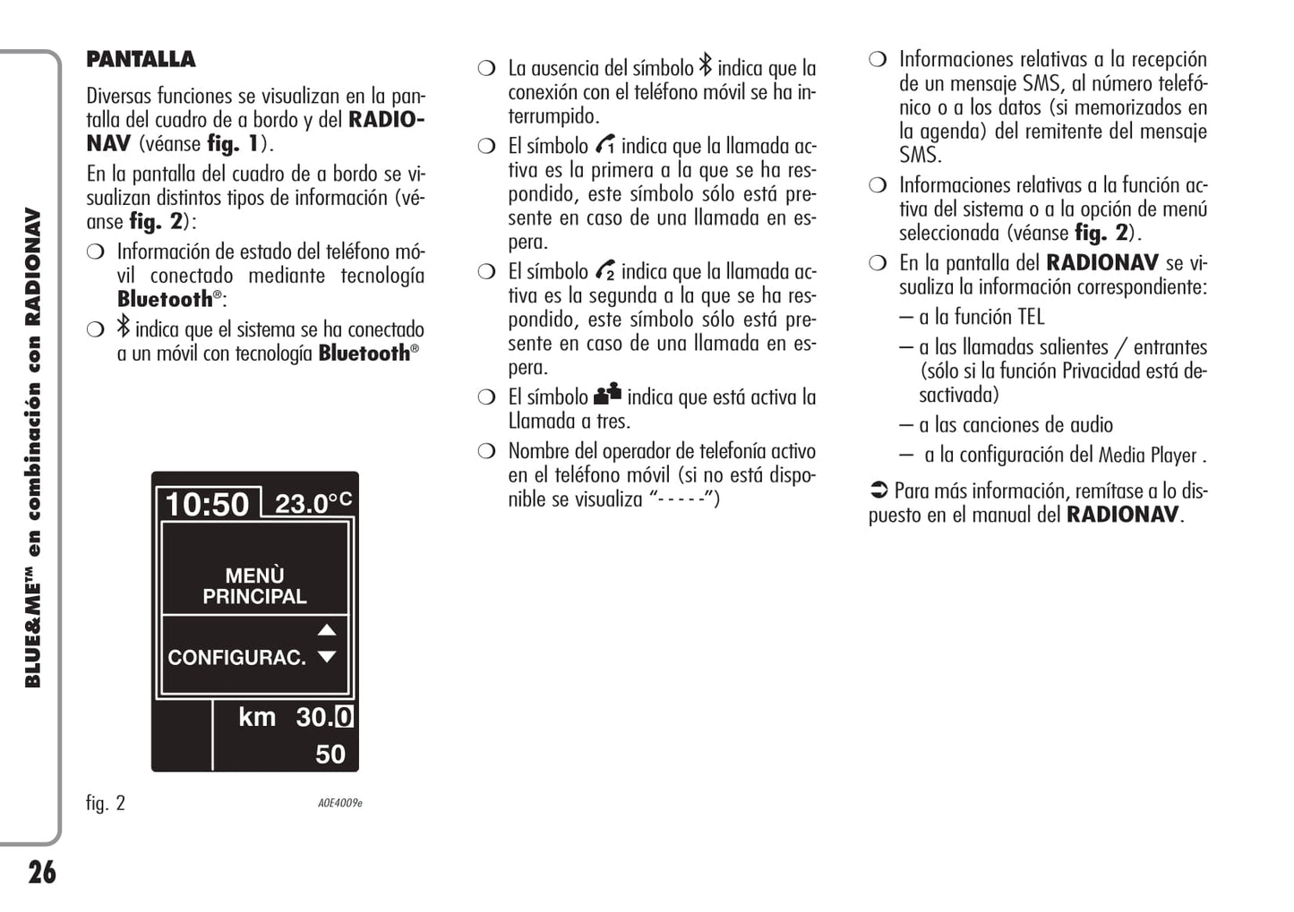 Alfa Romeo Sistema De Navegación por Radio Instrucciones 2007 - 2011