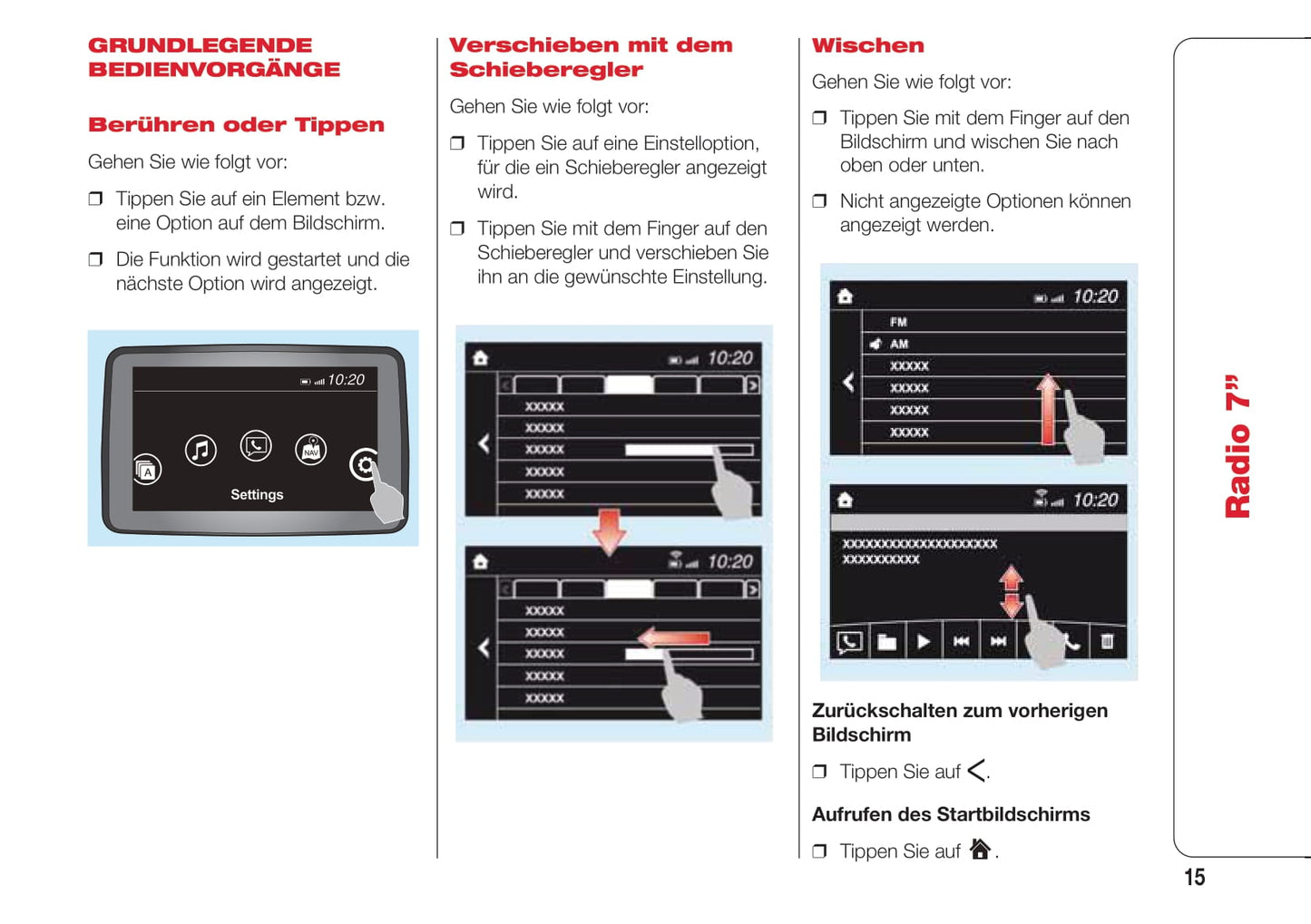 Abarth 124 Spider Radio 7.0 Bedienungsanleitung 2016 - 2018