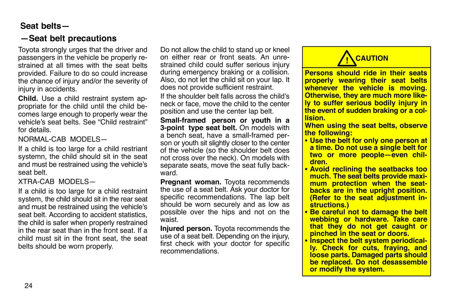 1997 Toyota Tacoma Gebruikershandleiding | Engels