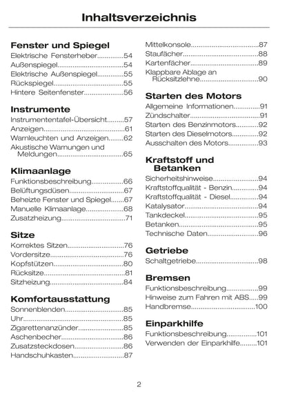 2002-2007 Ford Tourneo Connect / Transit Connect Manuel du propriétaire | Allemand