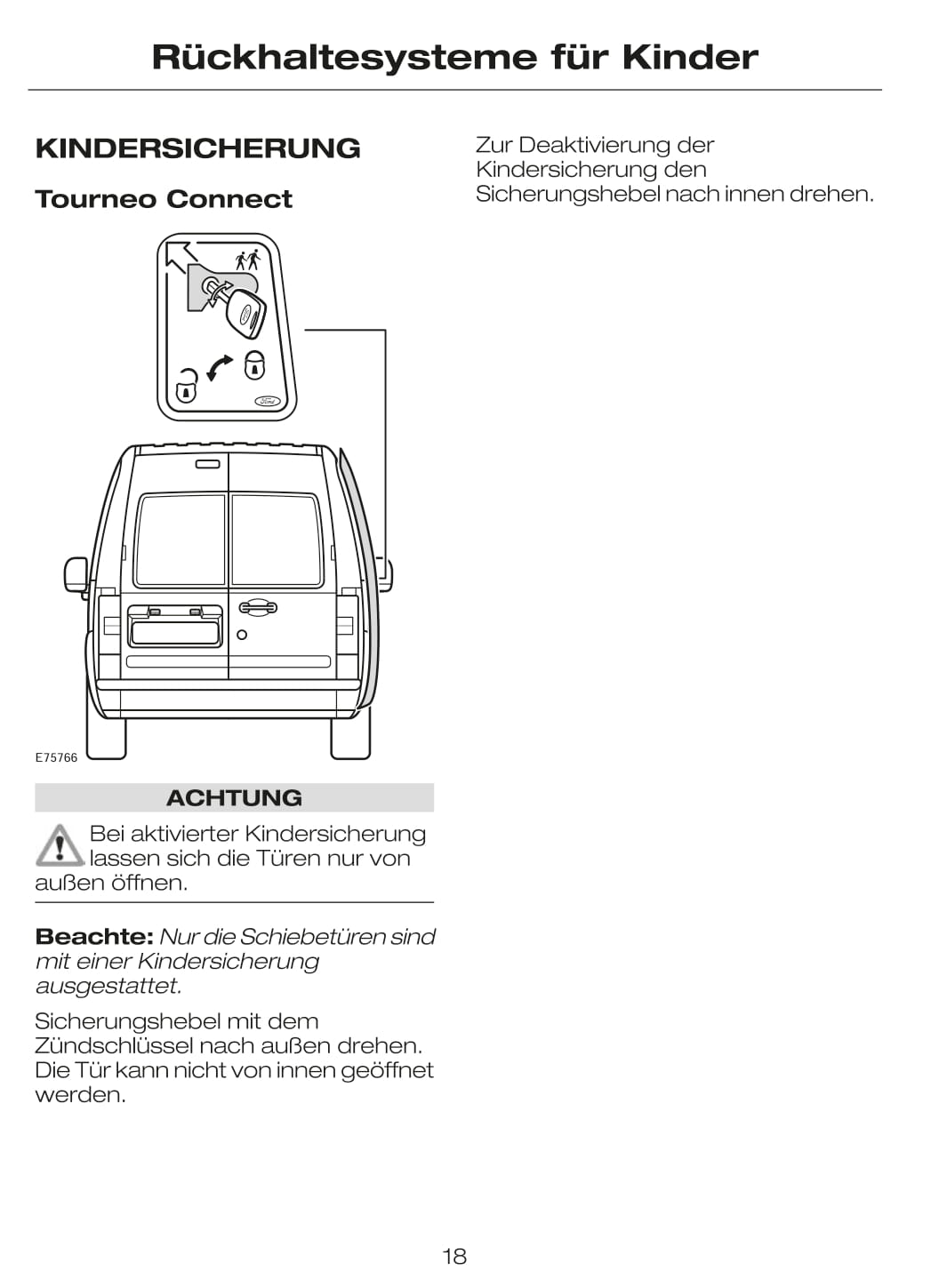 2002-2007 Ford Tourneo Connect / Transit Connect Manuel du propriétaire | Allemand