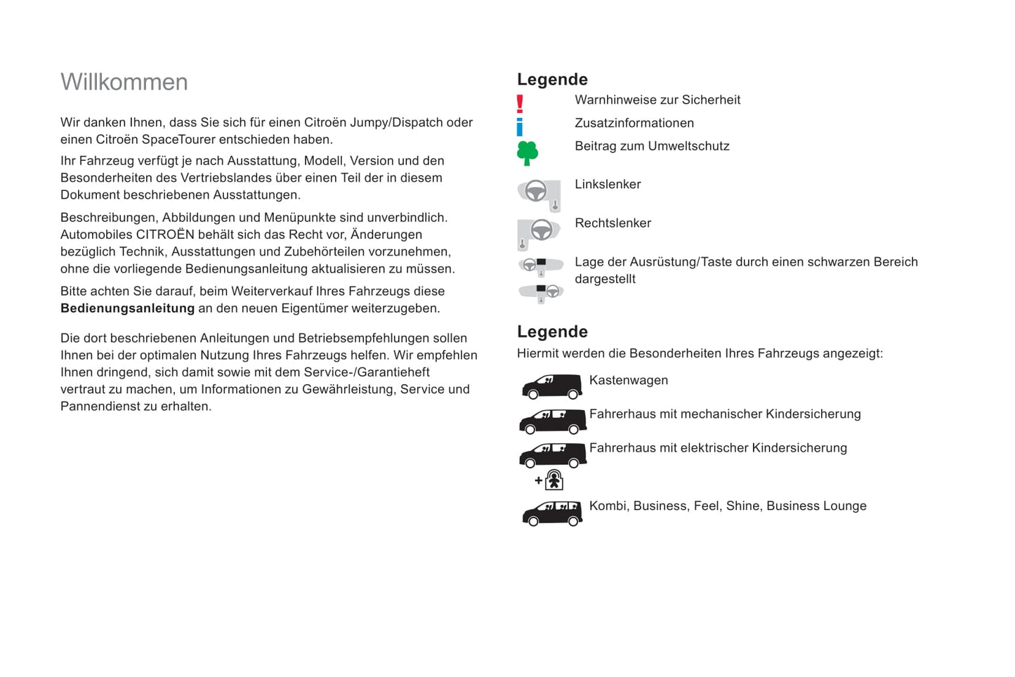 2018-2020 Citroën Jumpy/Dispatch/SpaceTourer Bedienungsanleitung | Deutsch