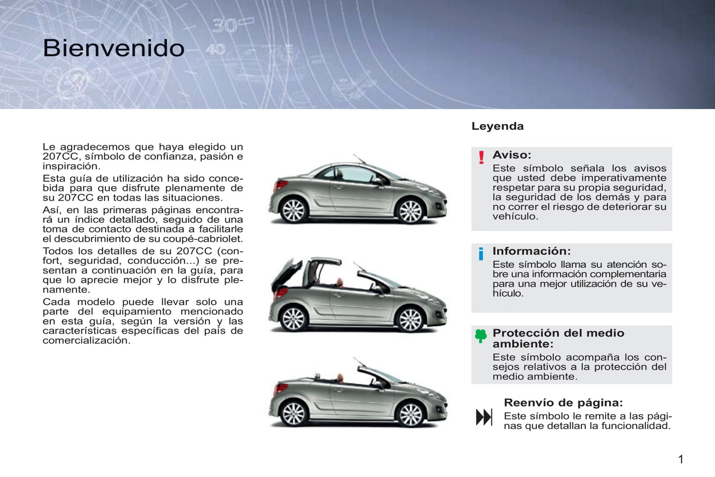 2014-2015 Peugeot 207 CC Manuel du propriétaire | Espagnol