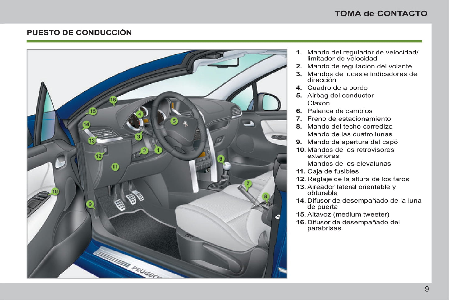 2014-2015 Peugeot 207 CC Manuel du propriétaire | Espagnol