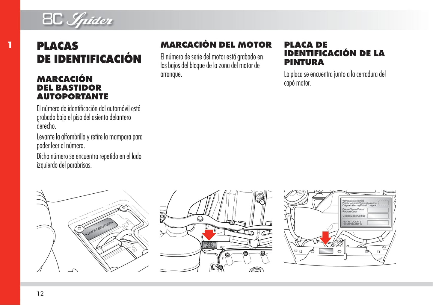 2010 Alfa Romeo 8C Spider Owner's Manual | Spanish