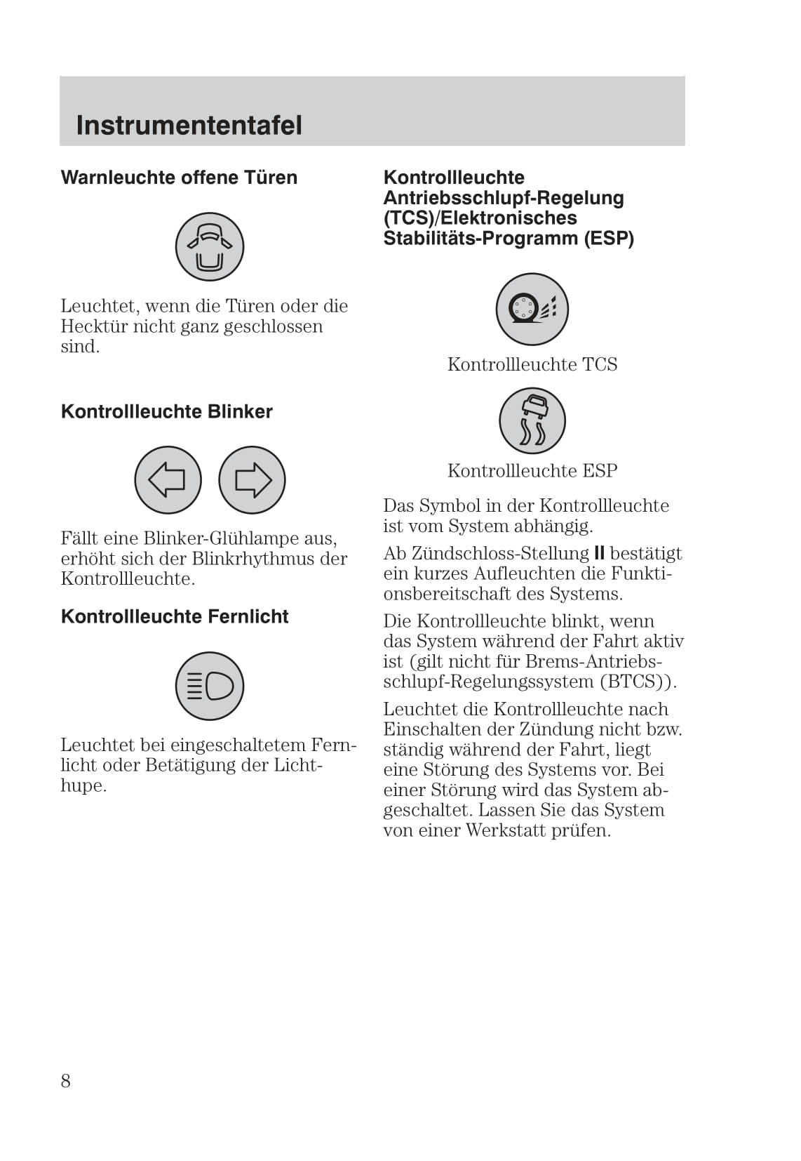 1999-2005 Ford Focus Owner's Manual | German