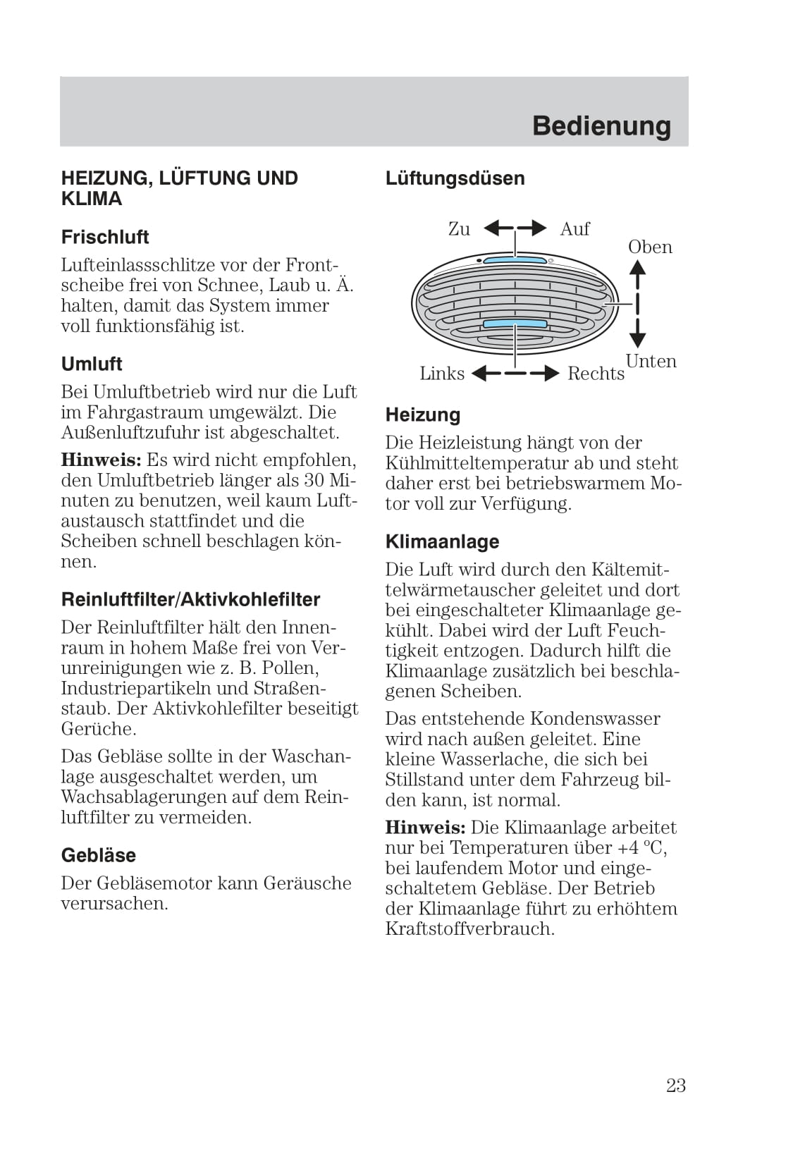 1999-2005 Ford Focus Owner's Manual | German