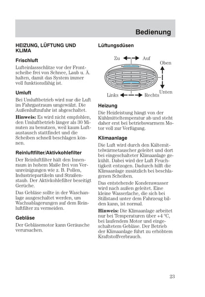 1999-2005 Ford Focus Owner's Manual | German