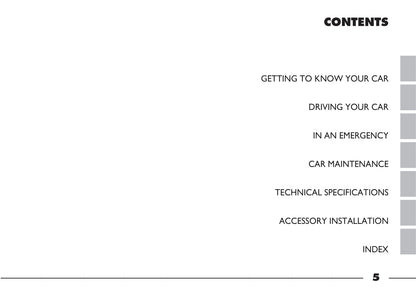 2003-2004 Fiat Barchetta Bedienungsanleitung | Englisch