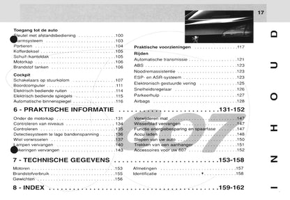 2000-2001 Peugeot 607 Manuel du propriétaire | Néerlandais