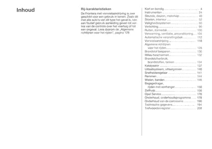 1998-2004 Opel Frontera Owner's Manual | Dutch