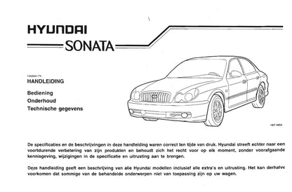 2001-2002 Hyundai Sonata Bedienungsanleitung | Niederländisch