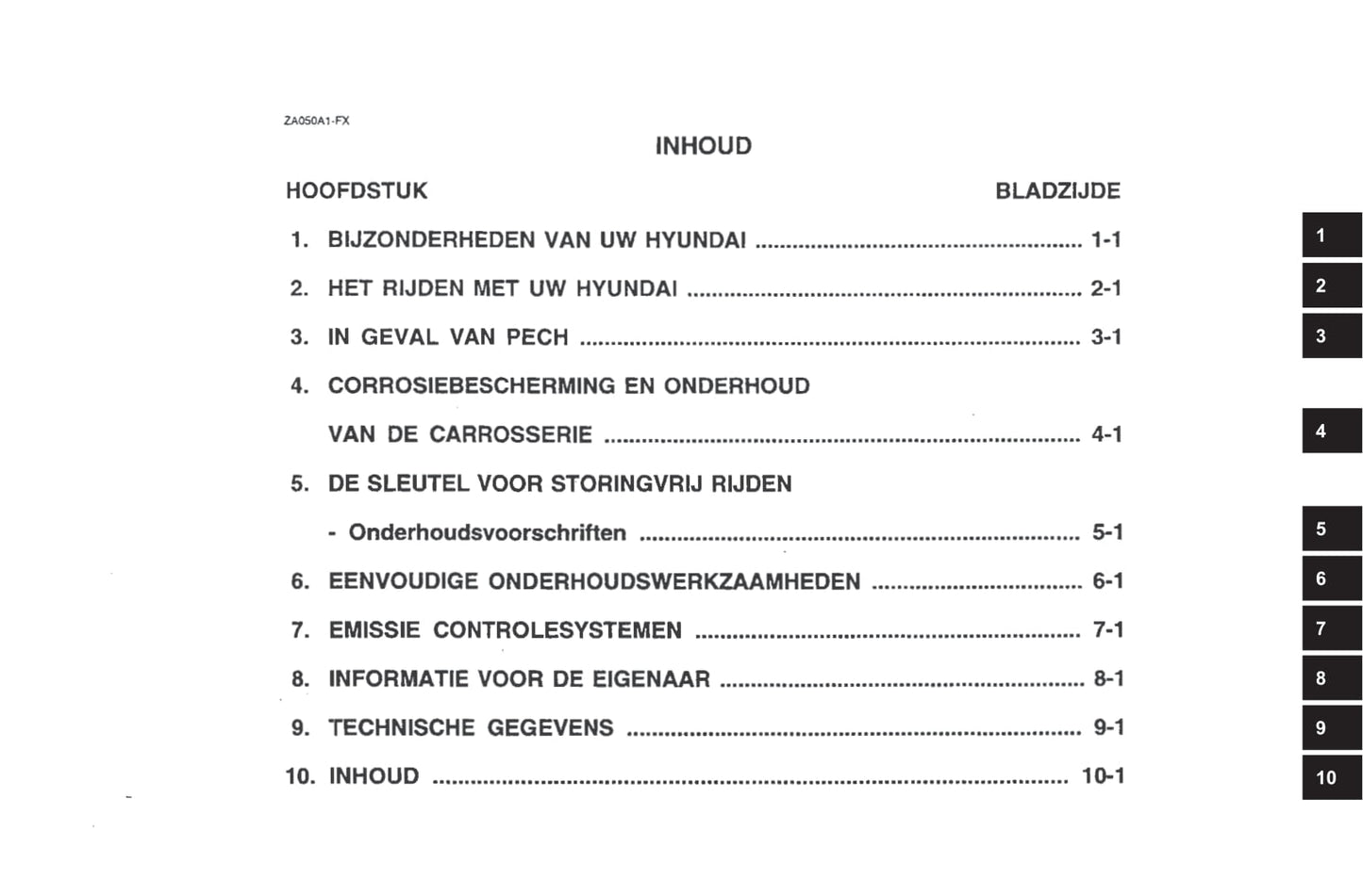 2001-2002 Hyundai Sonata Bedienungsanleitung | Niederländisch