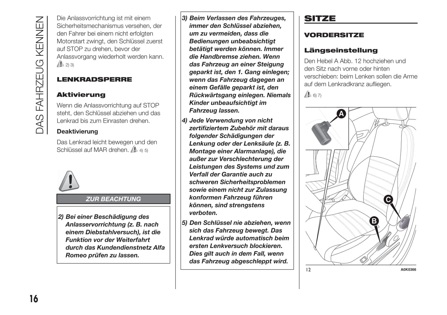 2012-2014 Alfa Romeo Giulietta Owner's Manual | German