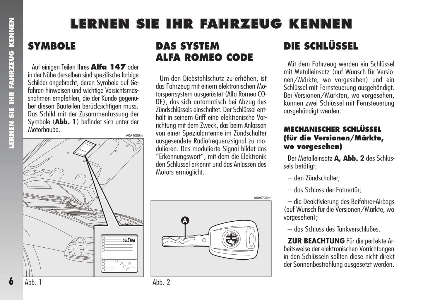 2007-2010 Alfa Romeo 147 Bedienungsanleitung | Deutsch