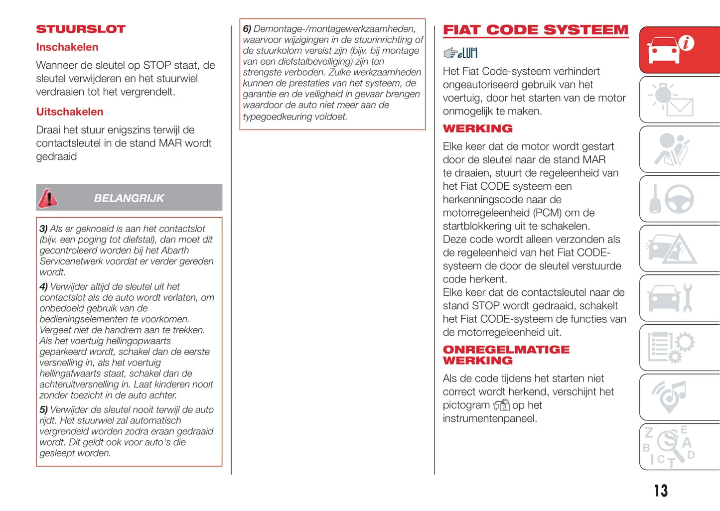 2016-2022 Abarth 595 Gebruikershandleiding | Nederlands