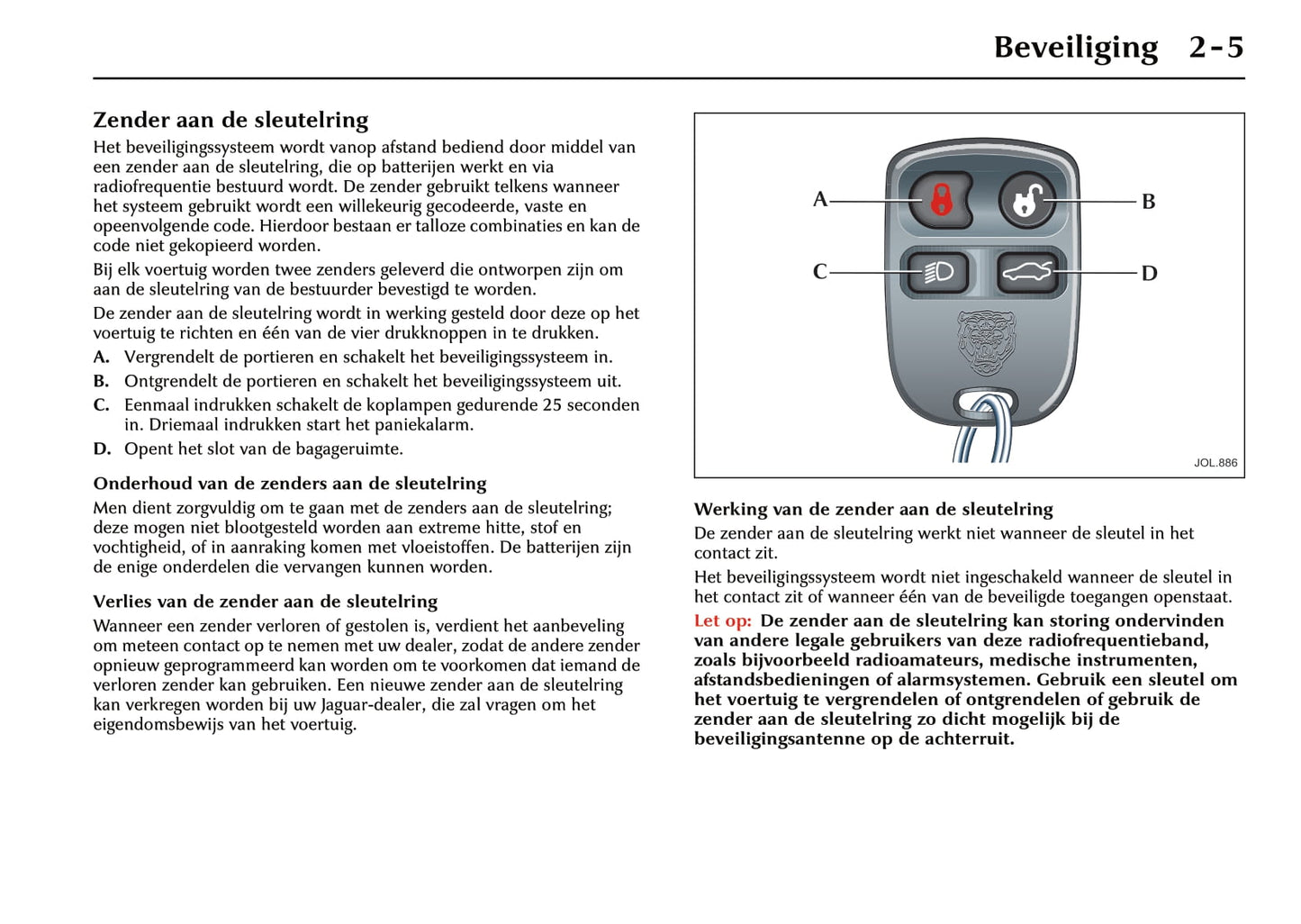 1996-2002 Jaguar XK Bedienungsanleitung | Niederländisch