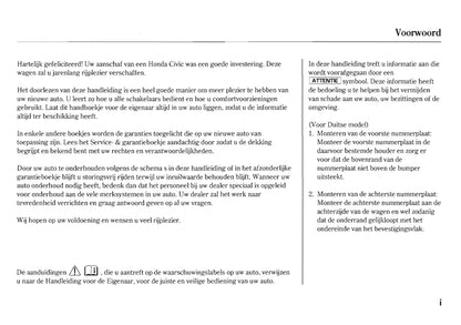2006-2007 Honda Civic Bedienungsanleitung | Niederländisch