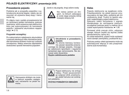 2019-2020 Renault Zoe Owner's Manual | Polish