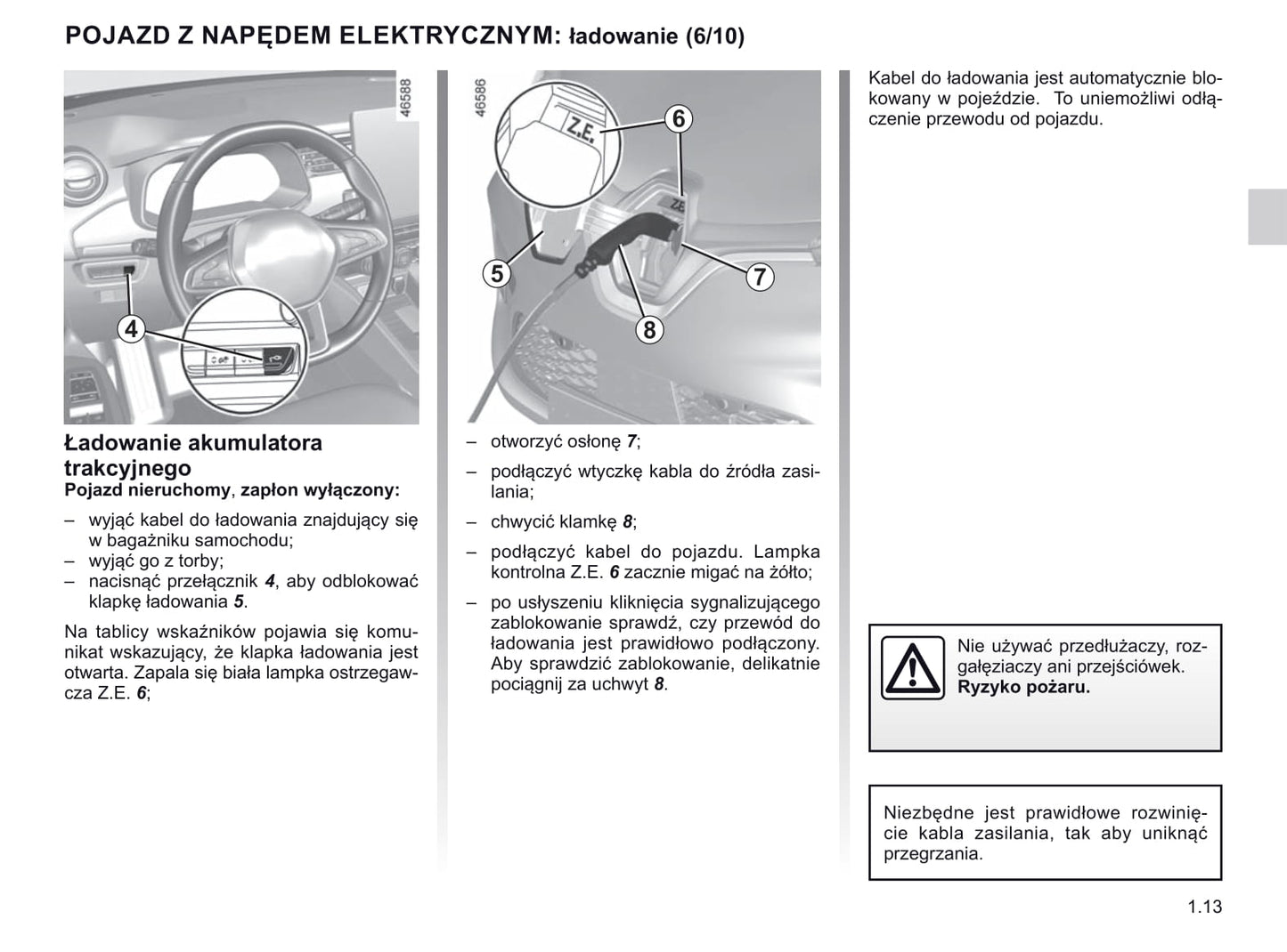 2019-2020 Renault Zoe Owner's Manual | Polish