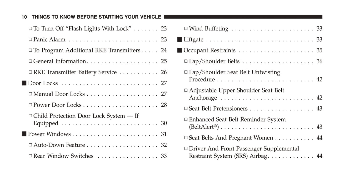 2006-2010 Chrysler PT Cruiser Owner's Manual | English