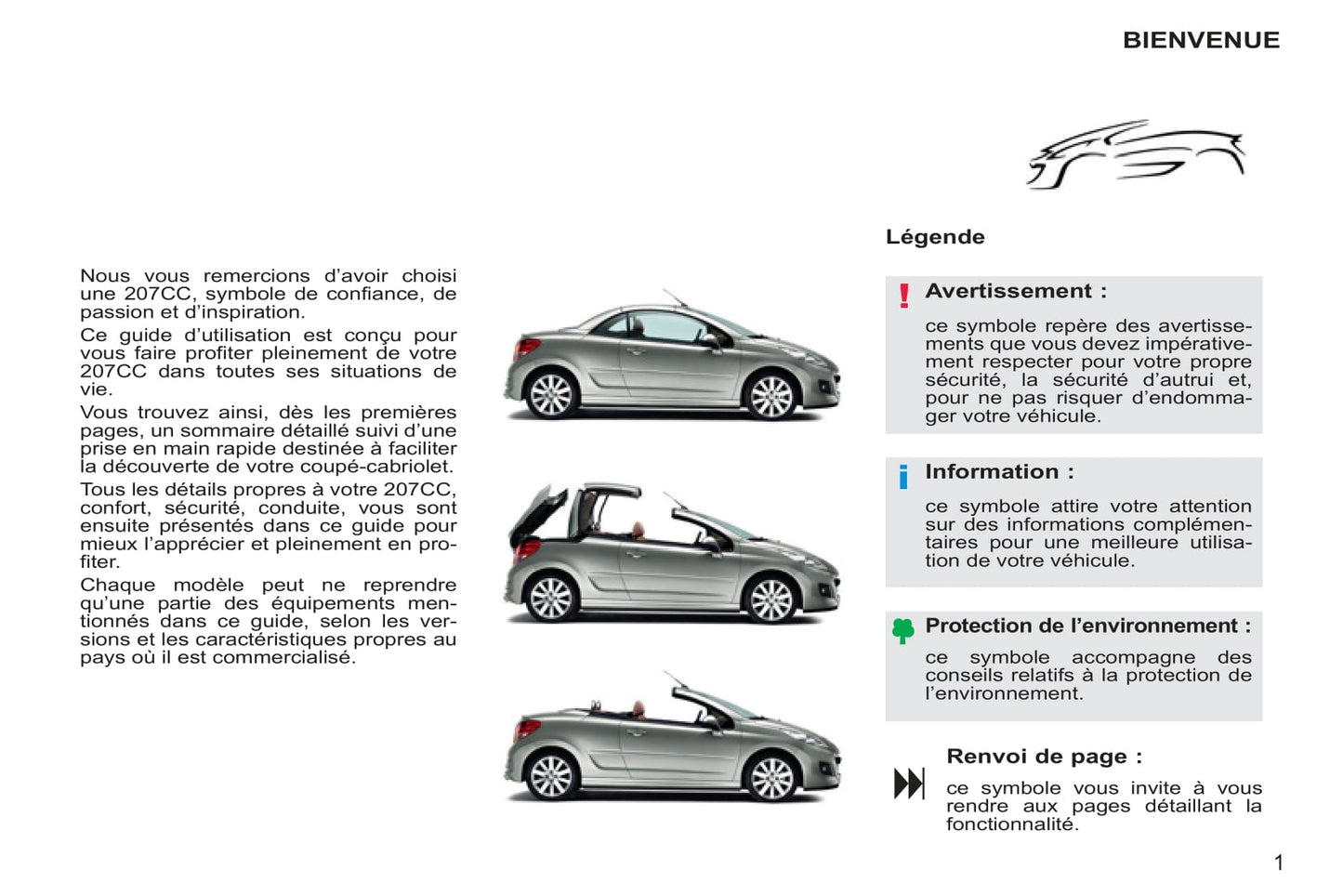 2011-2014 Peugeot 207 CC Manuel du propriétaire | Français