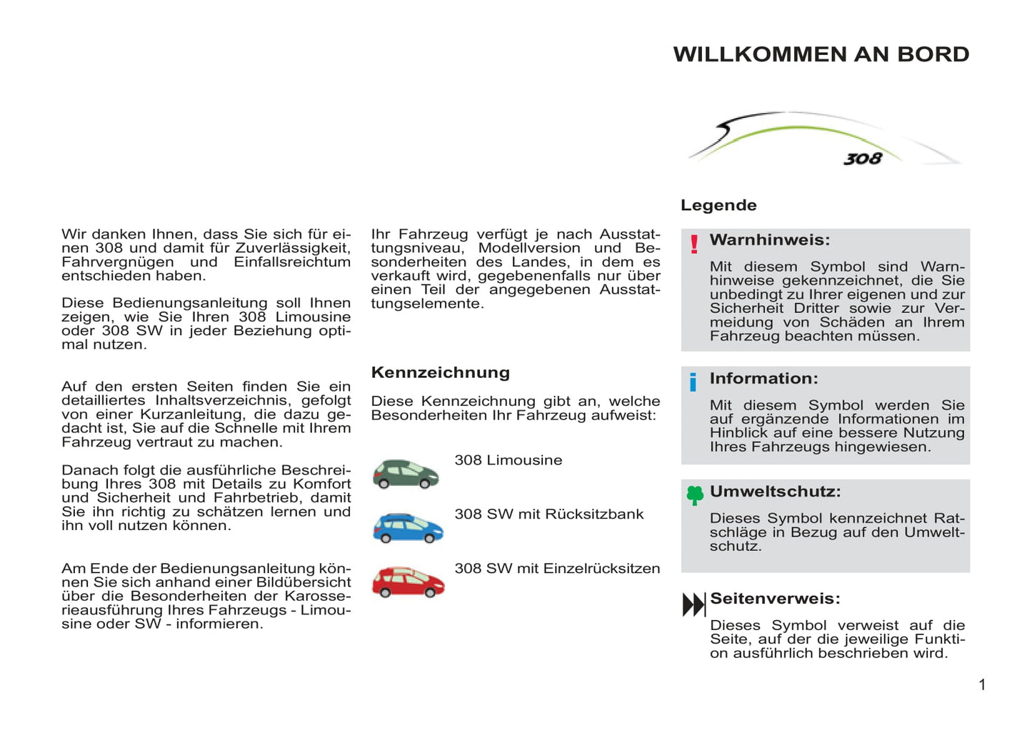 2012-2013 Peugeot 308 Bedienungsanleitung | Deutsch