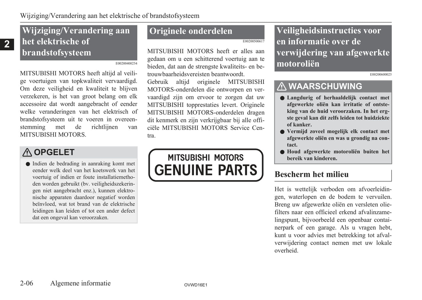 2006-2012 Mitsubishi Pajero Owner's Manual | Dutch