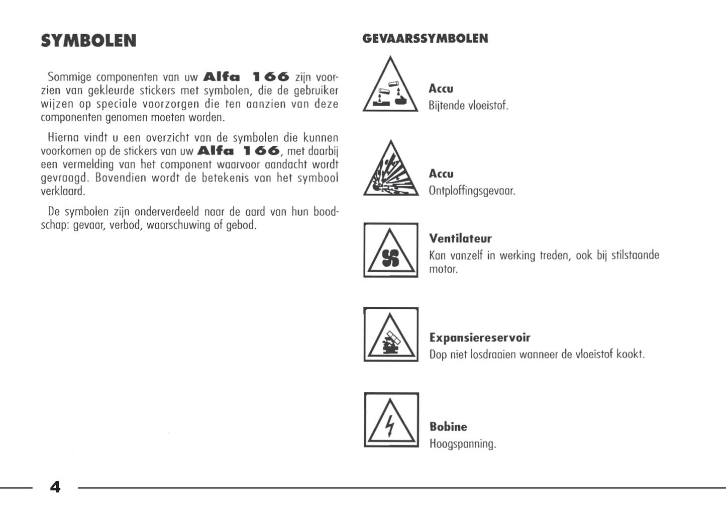 1998-2003 Alfa Romeo 166 Owner's Manual | Dutch