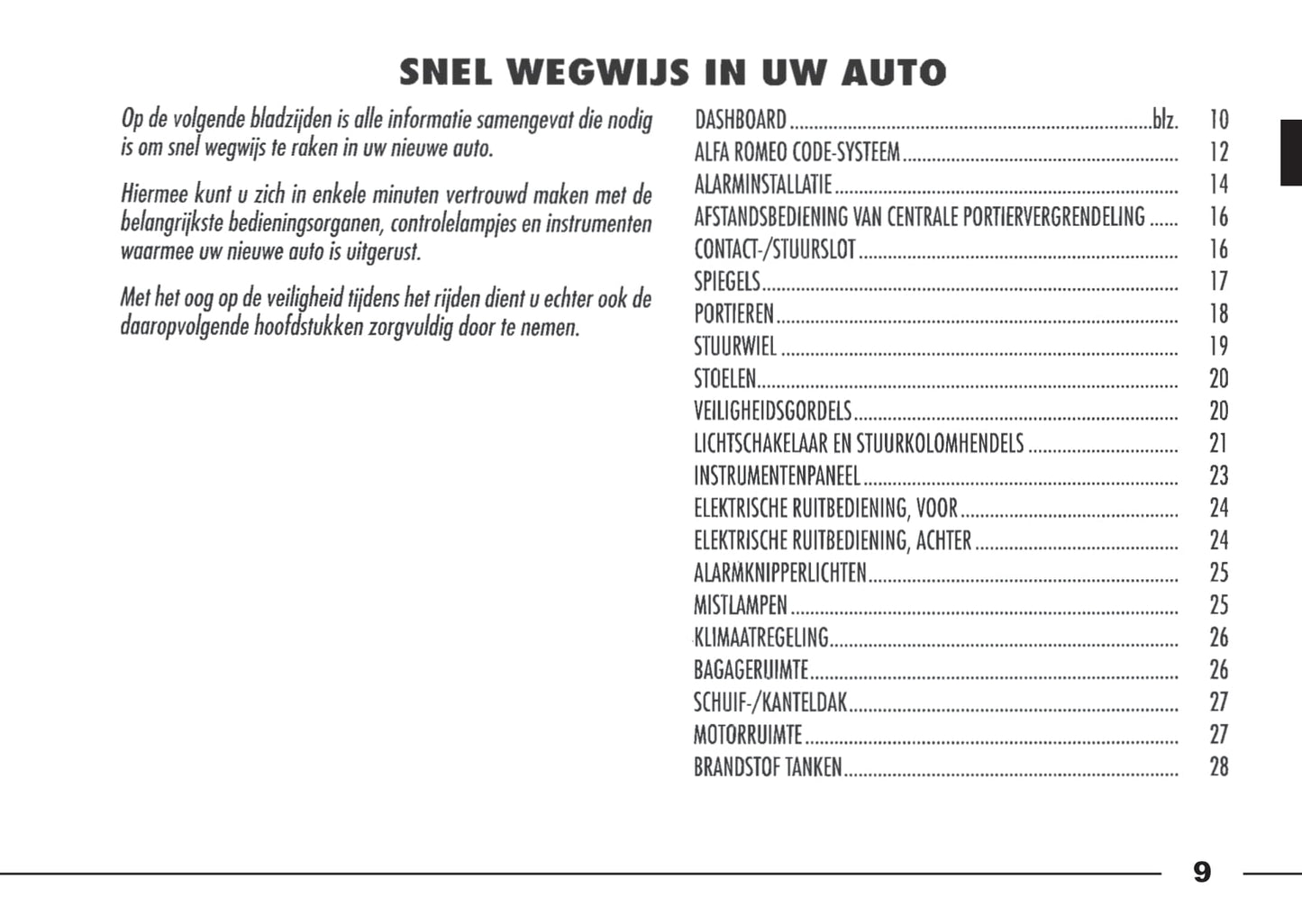 1998-2003 Alfa Romeo 166 Owner's Manual | Dutch