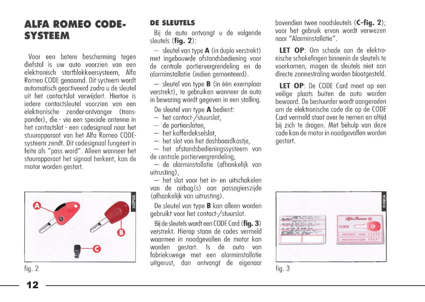 1998-2003 Alfa Romeo 166 Owner's Manual | Dutch