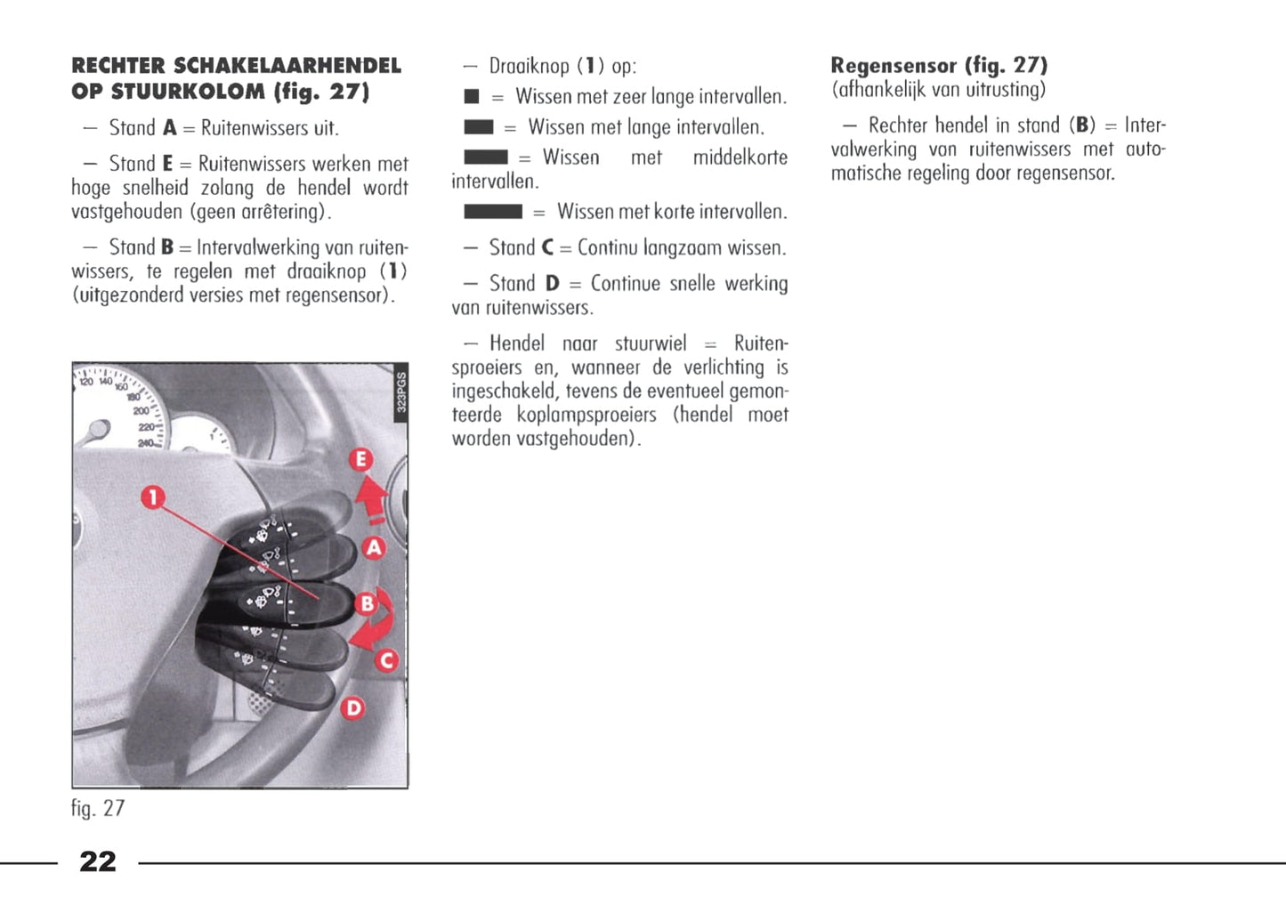 1998-2003 Alfa Romeo 166 Owner's Manual | Dutch